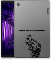 Tablet Hoesje met foto Lenovo Tab M10 HD (2de generatie) Siliconen Bumper Gun Don't Touch My Phone met doorzichte zijkanten