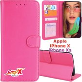 EmpX Telefoonhoesje - Book Case - Geschikt Voor Apple IPhone X - Roze