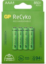 GP ReCyko Rechargeable AAA batterijen (850mAh) - 4 stuks