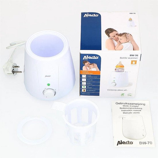 Alecto BW-70 - Flessenwarmer geschikt voor ieder flesje en potje - Snel en gemakkelijk in gebruik - Wit