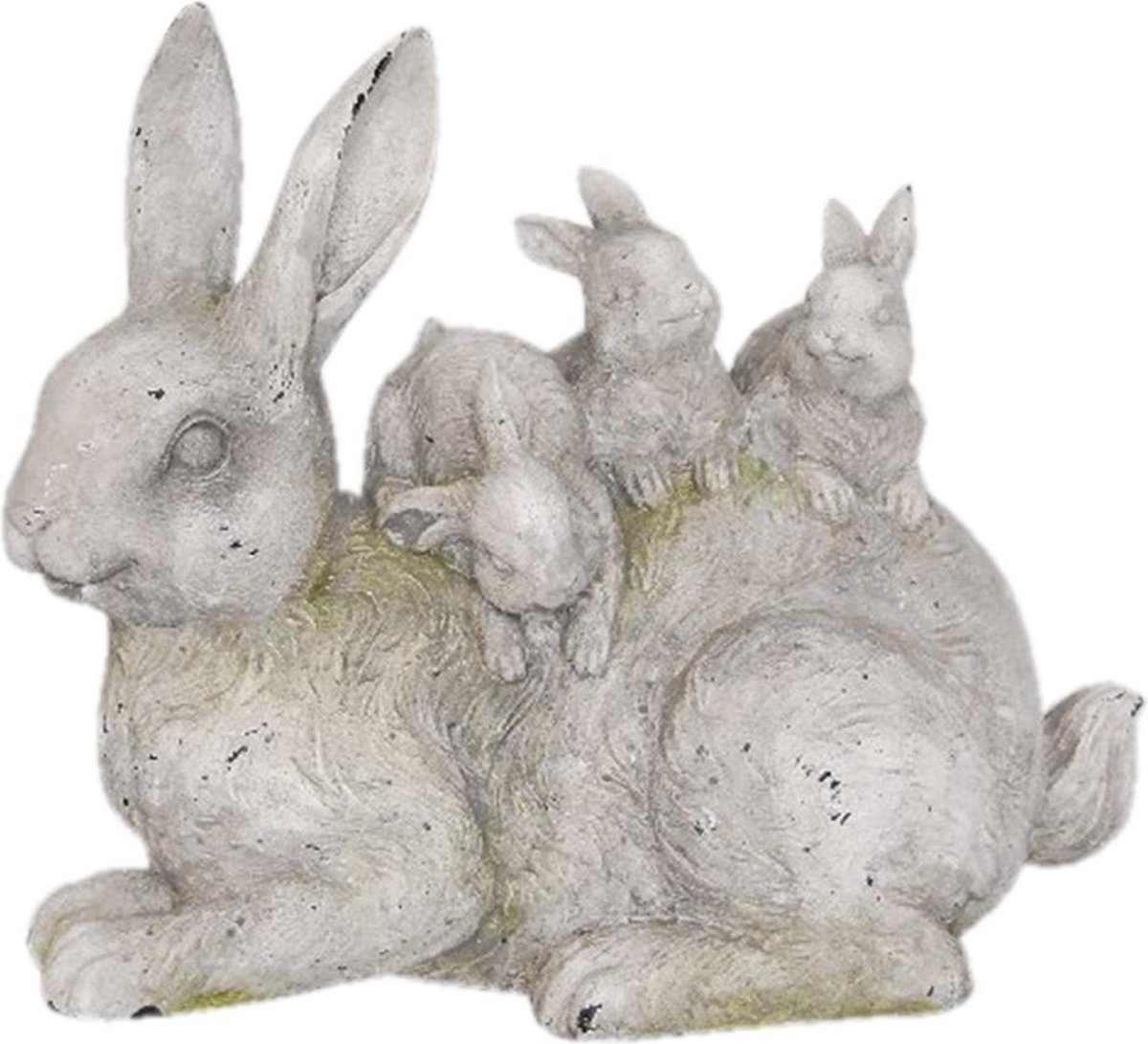 Decoratie Beeld Konijn 34*18*29 cm Grijs Kunststof Decoratief Figuur Decoratieve Accessoires Woonaccessoires