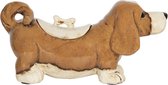 Clayre & Eef Beeld Hond 37*14*18 cm Bruin Keramiek beeld decoratie  Decoratieve Accessoires Woonaccessoires