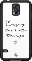 Samsung S5 hoesje - Enjoy life | Samsung Galaxy S5 case | Hardcase backcover zwart