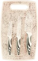 Royalty Line Messenset en Snijplank - 3-delig - Marble print - RVS