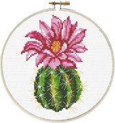240.062 No Count Cross stitch Pink Cactus 15x15cm