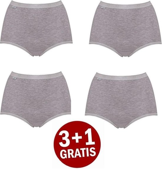 sloggi Basic+ Dames Maxi slip - 4-pack - Lichtgrijs - Maat 42
