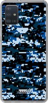 6F hoesje - geschikt voor Samsung Galaxy A52 - Transparant TPU Case - Navy Camouflage #ffffff
