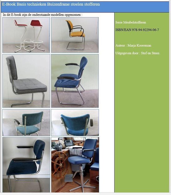 werkzaamheid merk hier Serie meubelstofferen 2 - E-Book Basis technieken Buizenframe stoelen  stofferen... | bol.com