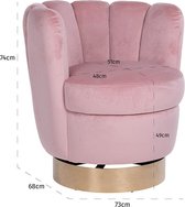 Fauteuil rond velvet velours gouden rand draaibaar (r-000SP38381)