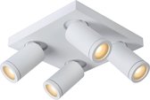 Lucide TAYLOR Plafondspot Badkamer - LED Dim to warm - GU10 - 4x5W 2200K/3000K - IP44 - Wit