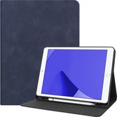 Hoes Geschikt voor iPad 10.2 2019/2020 Hoes Luxe Hoesje Book Case Cover Met Uitsparing Geschikt voor Apple Pencil - Hoesje Geschikt voor iPad 7/8 Hoesje Bookcase - Donkerblauw