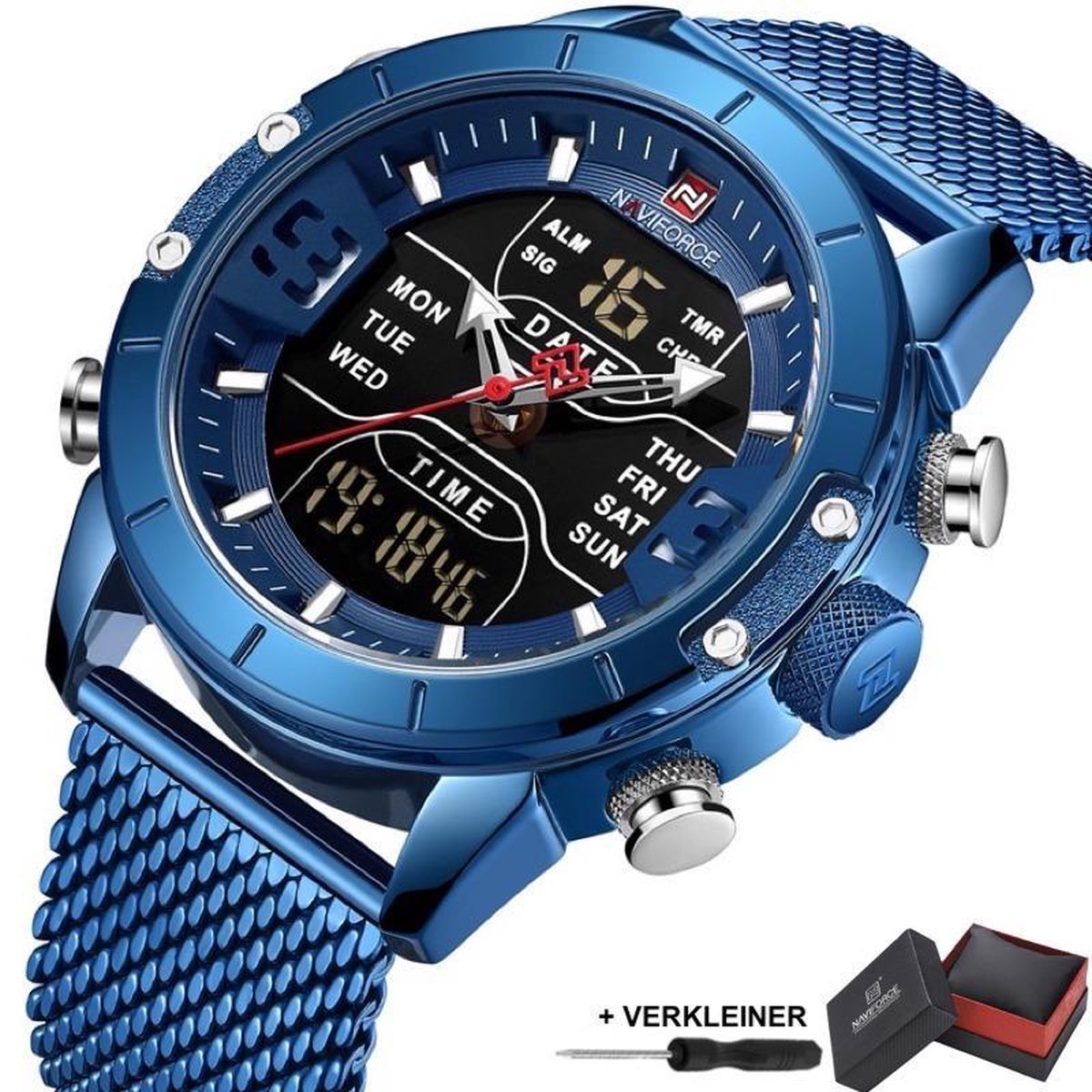 Naviforce® Horloges voor Mannen Herenhorloge Jongens Heren Watch Horloge - Valentijn Cadeautje voor Hem - Horlogebox Geschenkdoos - Blauw