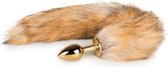 Bundle - Easytoys Fetish Collection - Kleine goudkleurige buttplug met vossenstaart met glijmiddel