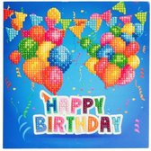 Diamond Painting Crystal Card Kit® Happy Birthday - 18x18 cm