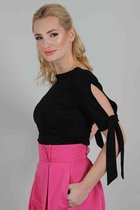 Voodoo Vixen Top -XXL- Benny Black Cowl Neck Zwart
