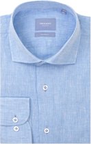 Tresanti Heren Overhemd Lichtblauw Linnen Widespread Tailored Fit - 38