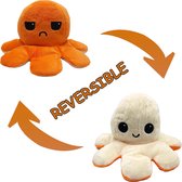 Mood Octopus Knuffel - Reversible / Dubbelzijdig - As seen on TikTok - 20 cm (oranje/beige)