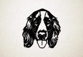 Wanddecoratie - Hond - Welshe springerspaniel - S - 47x45cm - Zwart - muurdecoratie - Line Art