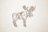 Wanddecoratie - Eland 3 - S - 45x46cm - Eiken - muurdecoratie - Line Art