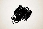 Wanddecoratie - Hond - Pitbull - S - 45x48cm - Zwart - muurdecoratie - Line Art