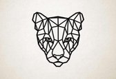 Wanddecoratie - Puma 2 - S - 48x45cm - Zwart - muurdecoratie - Line Art