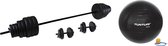 Tunturi - Fitness Set - Vinyl Barbell/Dumbbell Set 50Kg   - Gymball Zwart 55 cm