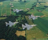 Schilderij F-16 vliegtuigen in formatie - Plexiglas - Koninklijke Luchtmacht - 80 x 70 cm