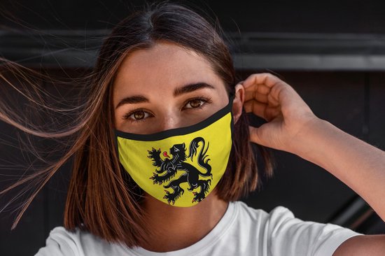 Mondkapje Mondmasker wasbaar Vlag Vlaanderen- Herbruikbaar - Wasbaar -  Geschikt voor | bol.com