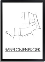 Babylonienbroek Plattegrond poster A4 + fotolijst zwart (21x29,7cm) - DesignClaud