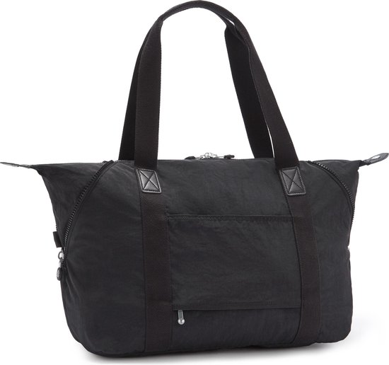 Sac Kipling ART M noir avec fermeture éclair et poche avant zippée.