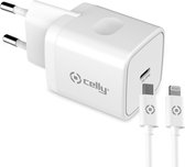 Celly - Chager USB C 20 W with Cable Type Lightning 2 Meter