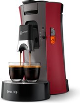 Bol.com Philips Senseo Select CSA240/90 - Koffiepadapparaat - Dieprood en kasjmiergrijs aanbieding