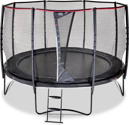 EXIT PeakPro Trampoline ø366cm - Op Poten - Rond - Trampoline Buiten - Voor Kinderen - Zwart