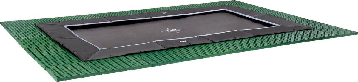 EXIT Dynamic groundlevel trampoline 244x427cm met Freezone veiligheidstegels - zwart