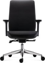 24Designs Move SYNCHRO-4 Ergonomische Bureaustoel - Zwarte Stof - Chromen Onderstel