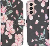iMoshion Design Softcase Book Case Samsung Galaxy S21 hoesje - Blossom Watercolor Black