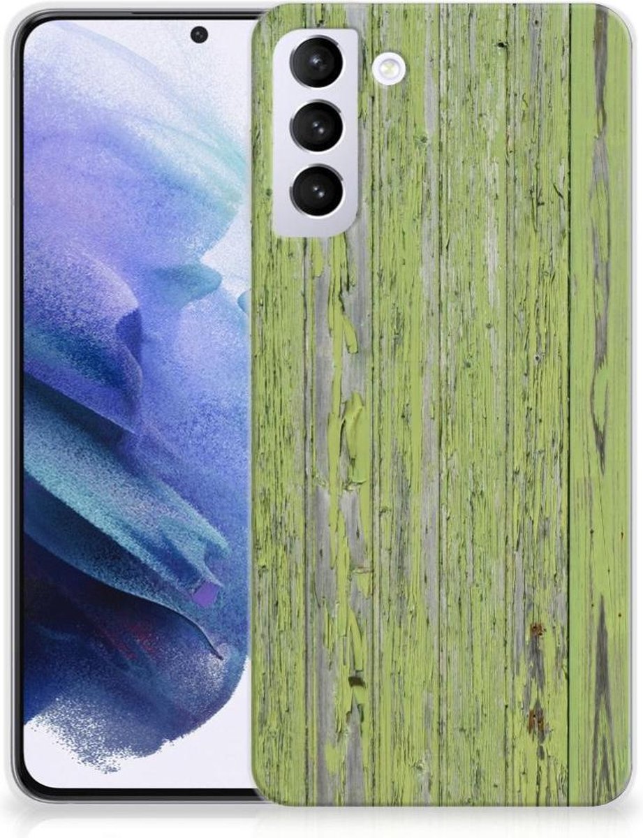 Back Cover voor Samsung Galaxy S21 Plus Bumper Hoesje Green Wood
