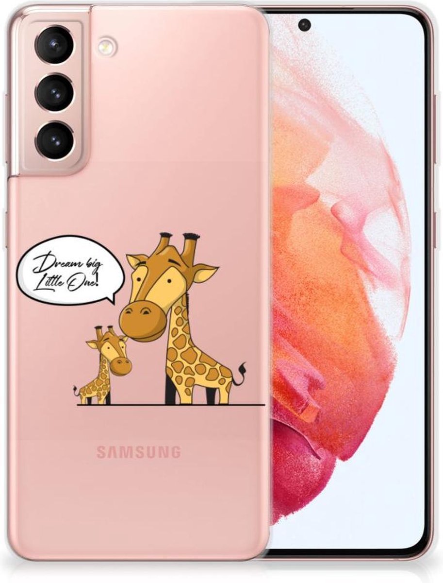 Back Cover voor Samsung Galaxy S21 Telefoonhoesje met Naam Giraffe