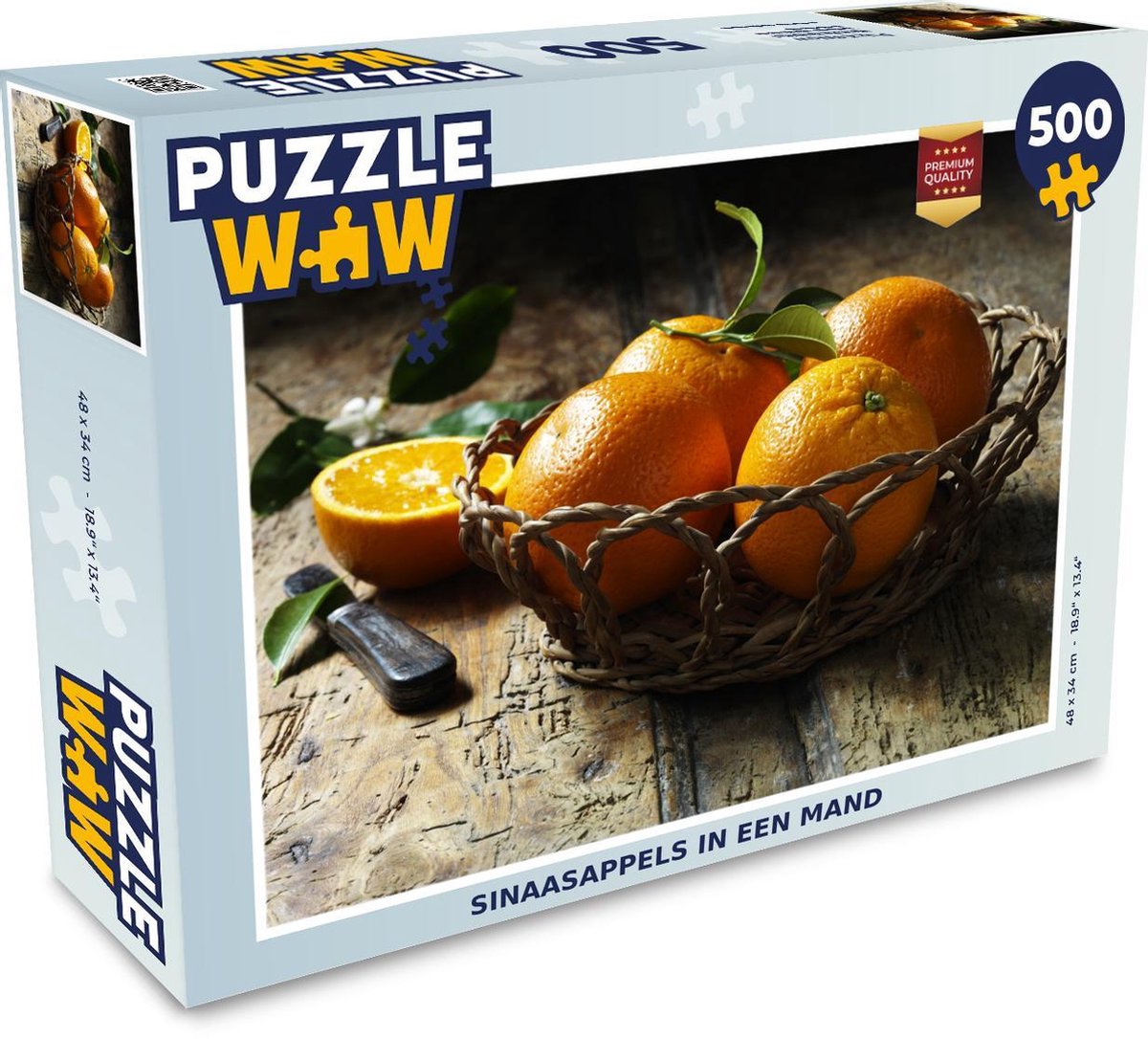 Afbeelding van product Puzzel 500 stukjes Fruit in manden - Sinaasappels in een mand puzzel 500 stukjes - PuzzleWow heeft +100000 puzzels