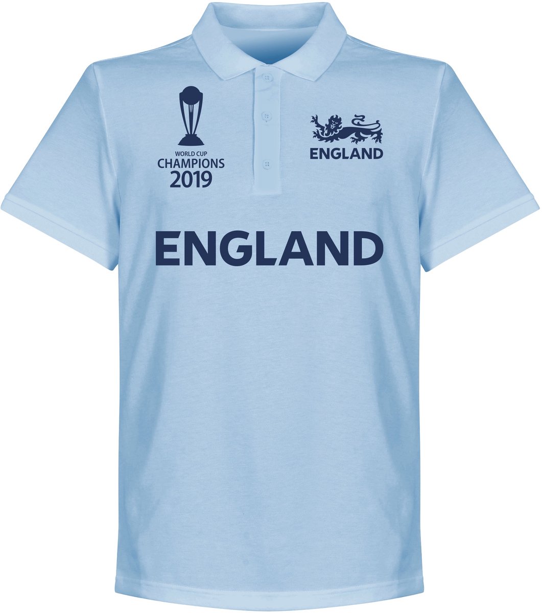 Engeland Cricket WK 2019 Winnaars Polo shirt - Lichtblauw - M