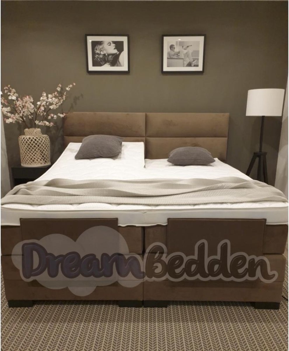 dreambedden Elektrische Boxspring 160x210 Sienna incl. Meegestofferde 7-zones Pocketvering matrassen & HR55 koudschuim Bamboo exclusive splittopper. ROVIGO 06