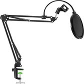 microfoon arm - NMA Professionele microfoonstandaard met plopkap en tafelklem, voor Blue Yeti-microfoons