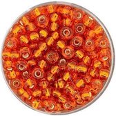 9273-054 Rocailles oranje zilveren kern 4.5mm