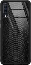 Samsung A50 hoesje glass - Black snake | Samsung Galaxy A50 case | Hardcase backcover zwart