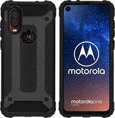 iMoshion Rugged Xtreme Backcover Motorola One Vision hoesje - Zwart