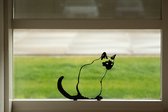 Zittende Kat Cortenstaal Zwart | Cortenstaal - Zwart - 50 x 35.5 cm