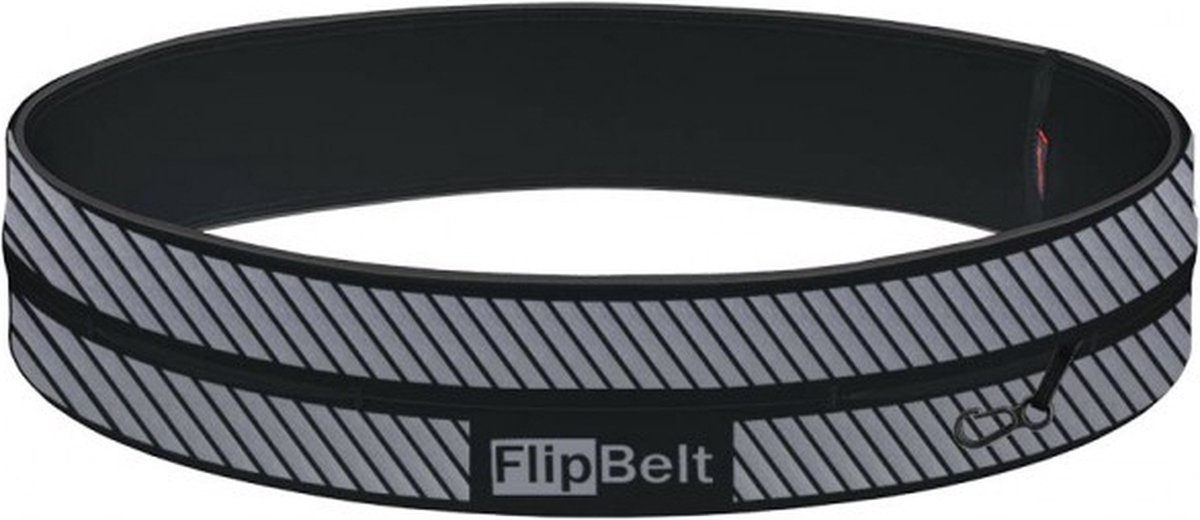 FlipBelt Runningbelt - Zwart/Reflective - Unisex - Zwart - L