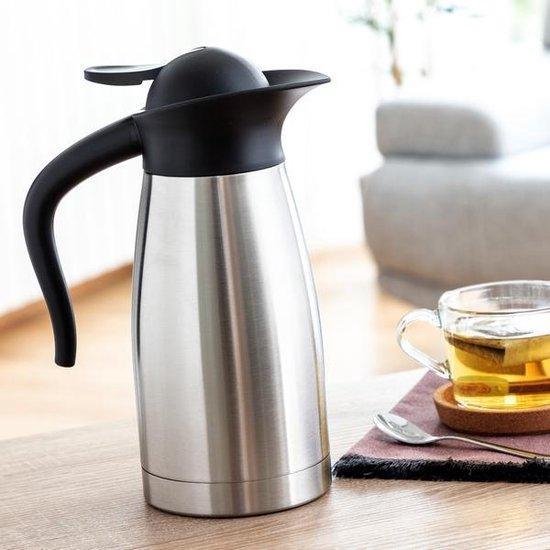 Roestvrij Stalen Isoleerkan Vacuüm 48 Uur Temperatuur LANTING Thermoskan - 2 Liter, Dubbelwandig RVS, Houdt 48 Uur Warm/koud, Afmetingen 30 X 14,5 Cm Thermosfles 2l
