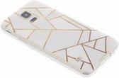 Design Backcover Samsung Galaxy S5 (Plus) / Neo hoesje - Grafisch Wit / Koper