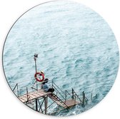 Dibond Wandcirkel - Trap in de Zee - 60x60cm Foto op Aluminium Wandcirkel (met ophangsysteem)